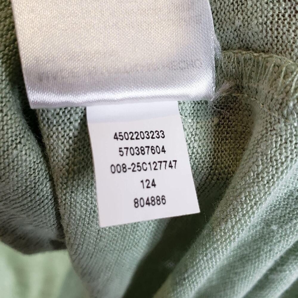 Chicos Cardigan Top Lace Linen Open Sweater Women’s Size 2 US Large L Green - Picture 9 of 10